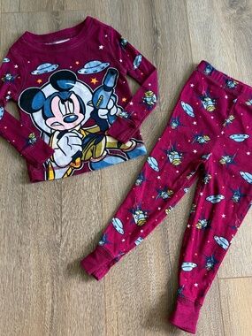 Vintage Disney Store Mickey Mouse Space Astronaut PJ Sent l 2/3T